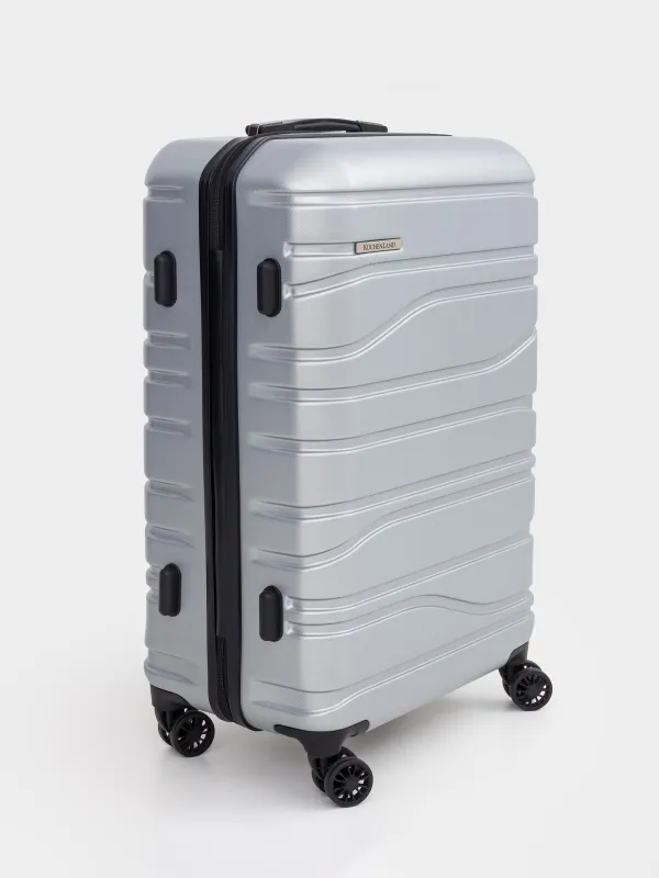 Чемодан M, 45х25х67 см, 3,4 кг, с замком, пластик, графитовый, Travel comfort, image-3
