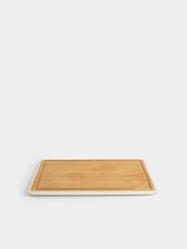 у тақтасы, 38x28 см, бамбук, тікбұрышты, сүт түсті жиек, Bamboo, image-3