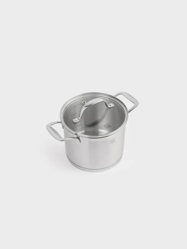 Кәстрөл, 16 см, 2,4 л, қақпағы бар, Silver Stone, image-1