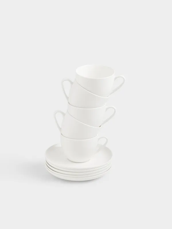 Шай жұбы, 6 тұлға, 12 зат, 250 мл, фарфор F, ақ, Ideal white, image-1