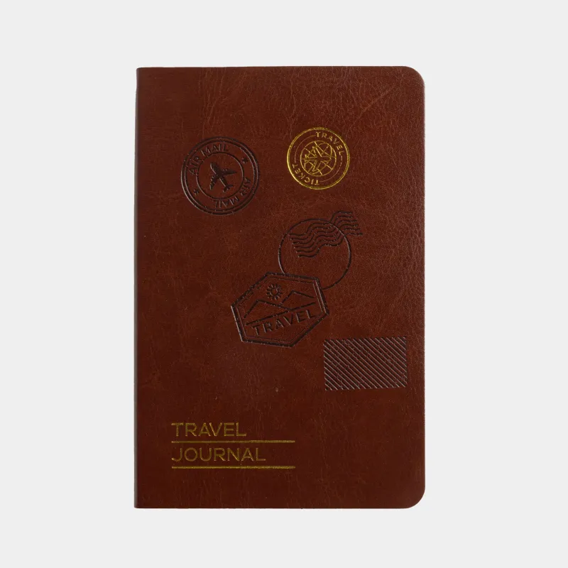 Жазбаларға арналған дәптер, 9х14 см, 80 парақ, полиуретан, қоңыр, Travel journal, Stationery travel