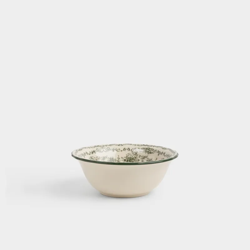 Салат ыдысы, 16х6 см, мл, фарфор Р, сүт түстес, Жасыл гүлдер, Green lace