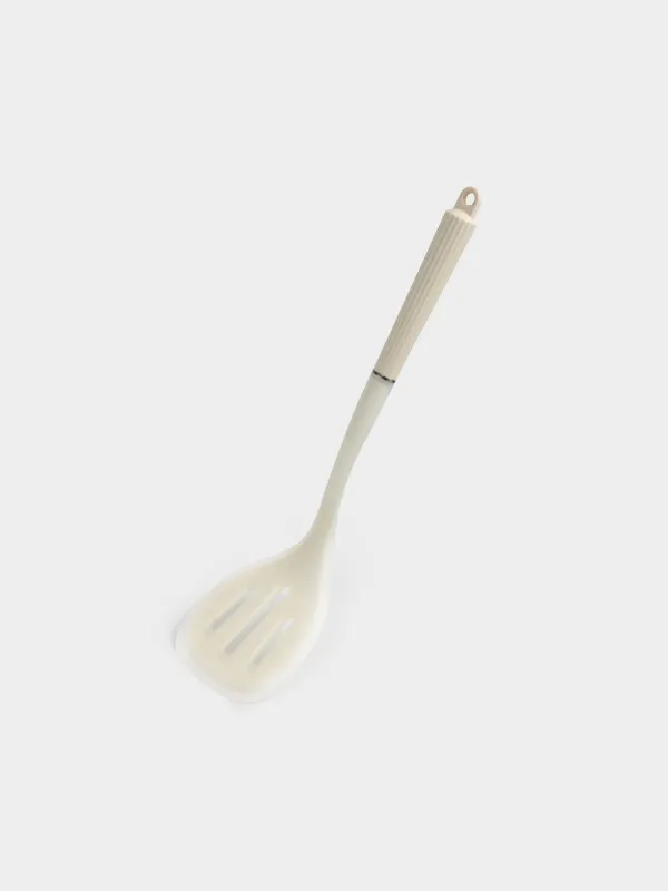 Қалақ, 35 см, саңылаулары бар, силикон/нейлон, сүт түстес, Milk kitchen, image-2
