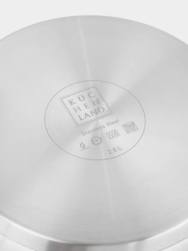 Кәстрөл, 20 см, 2,8 л, қақпағы бар, болат/шыны, Egoist lite, image-4