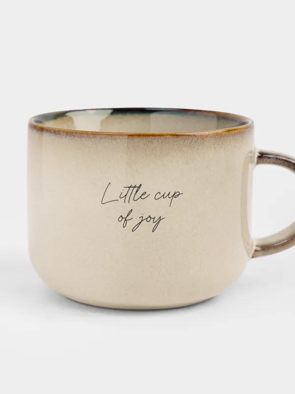Саптыаяқ, 300 мл, тас керамика, сарғылт-қоңыр, Little cup of joy, Velir, image-1