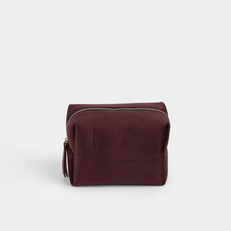 Косметикалық сөмке, 18х13 см, барқыт, қою қызыл, Velvety