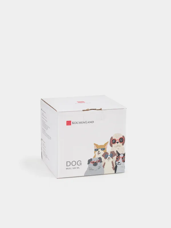 Саптыаяқ, 500 мл, фарфор F, ақ, Көзілдірік киген иттер, Dog, image-4