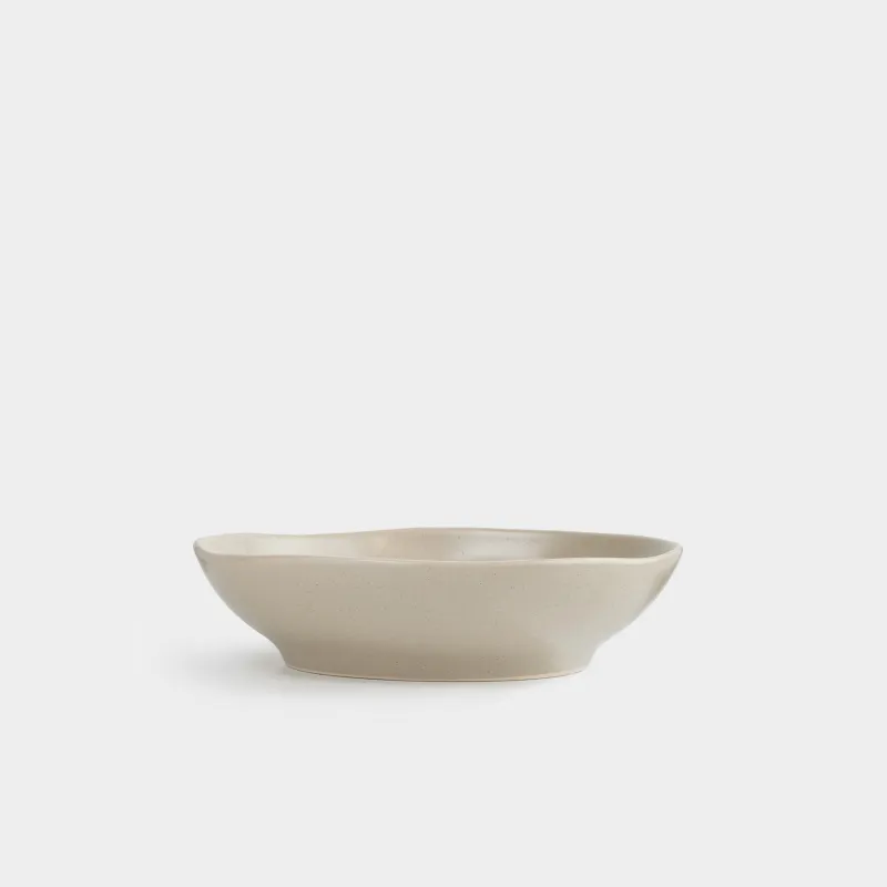 Салат ыдысы, 22х6 см, мл, керамика, сарғылт-қоңыр, Мыжылған әсер, Crumple creme