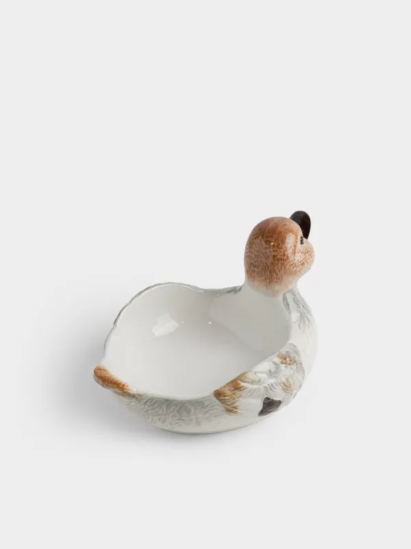 Терең ыдыс, 23х16х12 см, керамика, ақ және қоңыр, Үйрек, Duck, image-2