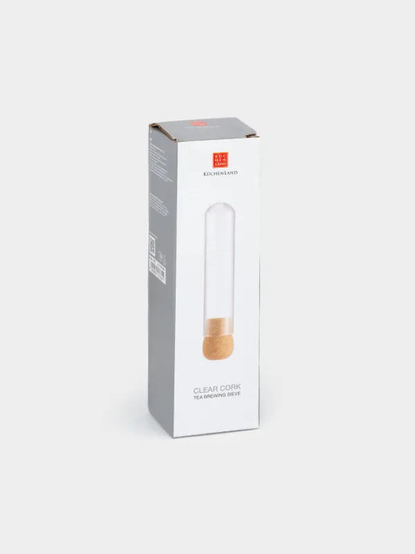 Сито для заваривания чая, 13 см, стекло Б/пробка, Стик, Clear cork, image-6