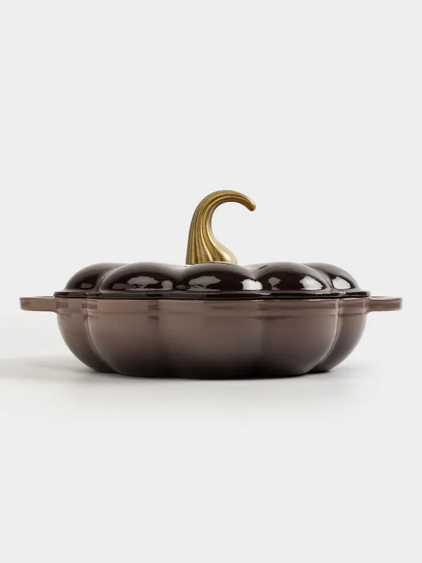 Сотейник, 26 см, 2,3 л, с крышкой, чугун, коричневый, Тыква, Gourd, image-7