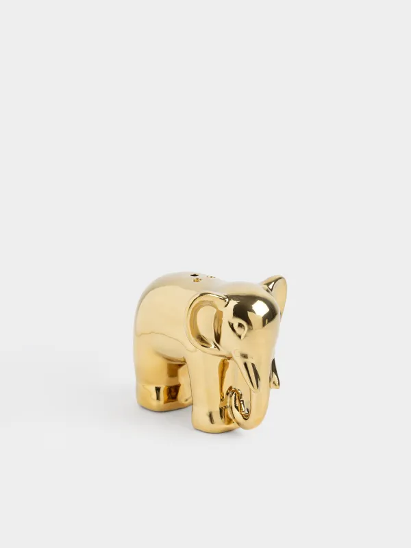 Тұз немесе бұрышқа арналған ыдыс, 7 см, фарфор Р, алтын, Піл, Elephant, image-4