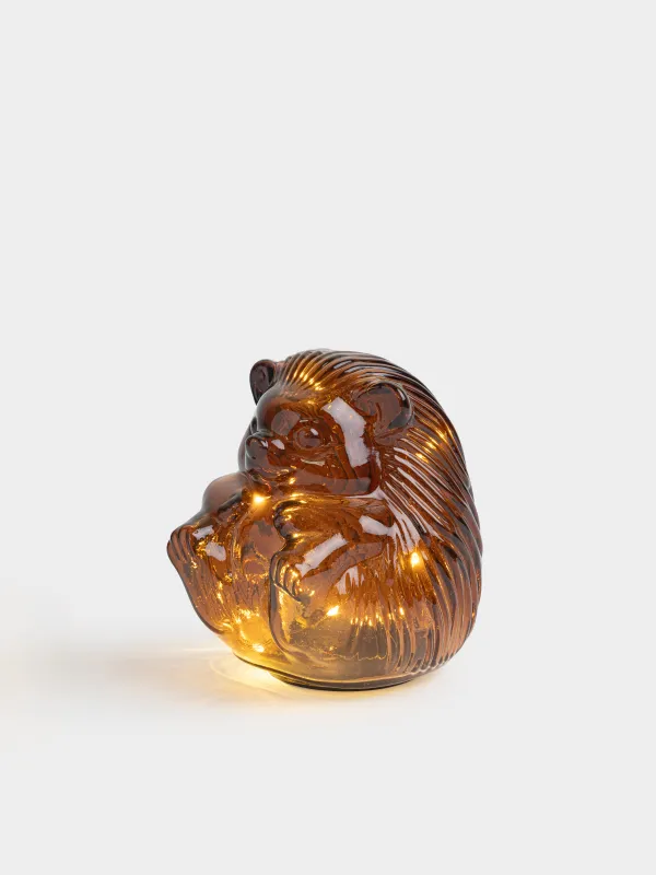 Сәндік шам, 13 см, шыны, қоңыр, Кірпі, Illumination shape, image-4