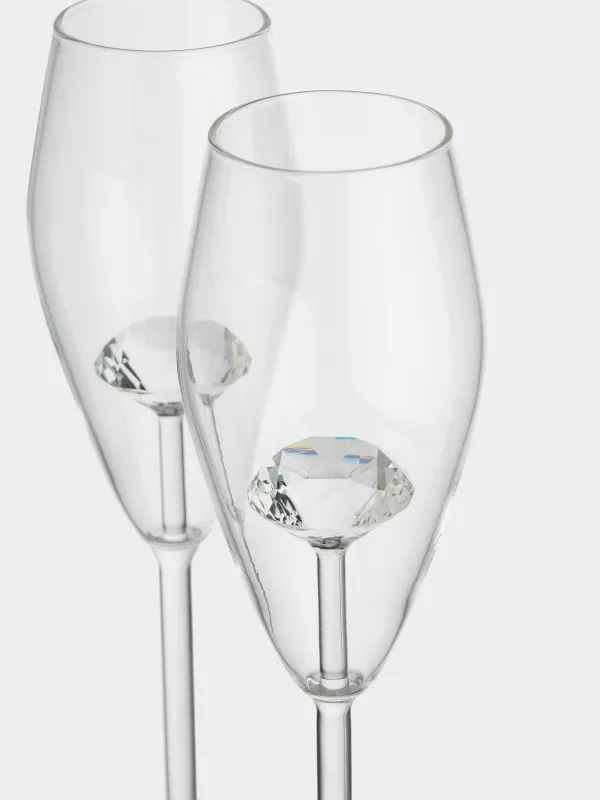 Шампан бокалы, 210 мл, 2 дана, шыны, Кристалл, Crystal shape, image-2