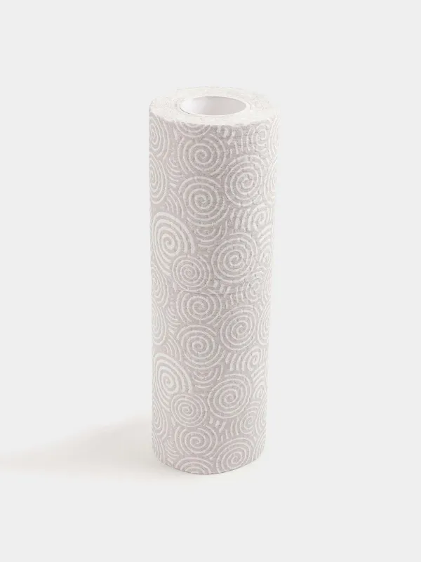 Полотенца рулонные, 25х25 см, 50 шт, целлюлоза, серые, Завитки, Roll, image-3