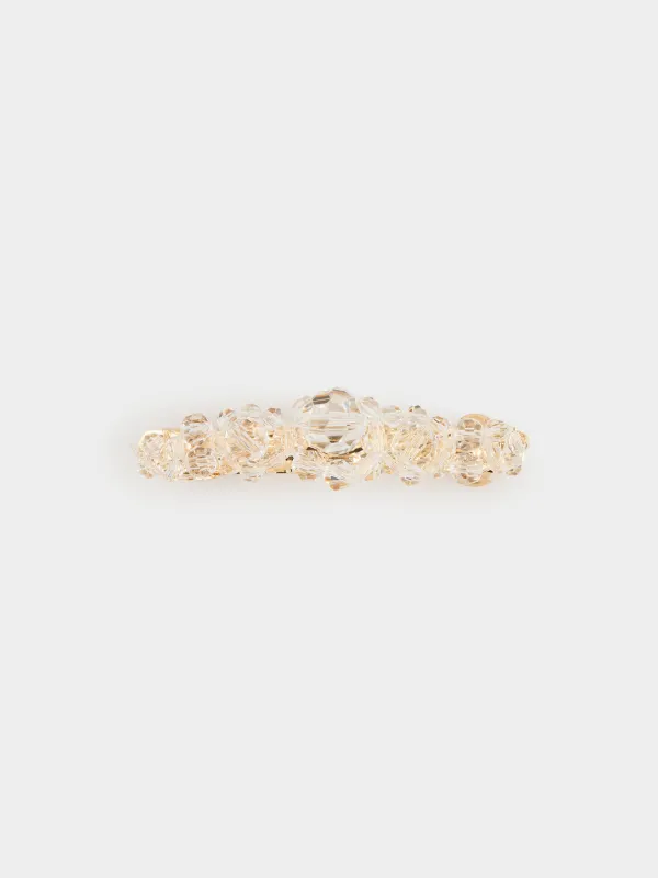 Шаш қыстырғыш, 7 см, металл/шыны, Кристалдар, Jewelry crystal, image-0