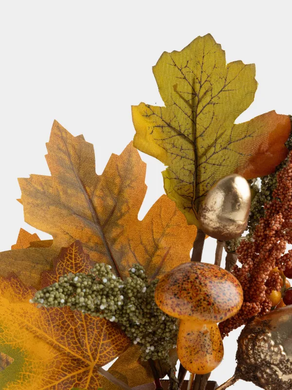 Композиция декоративная, 25 см, пенопласт/металл, Букет в тыкве, Forest symphony decor, image-2