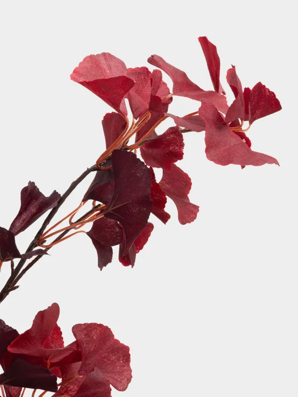 Сәндік бұтақ, 1 м, пластик/полиэстер, Қою қызыл гинкго билоба, Leafs decor, image-3