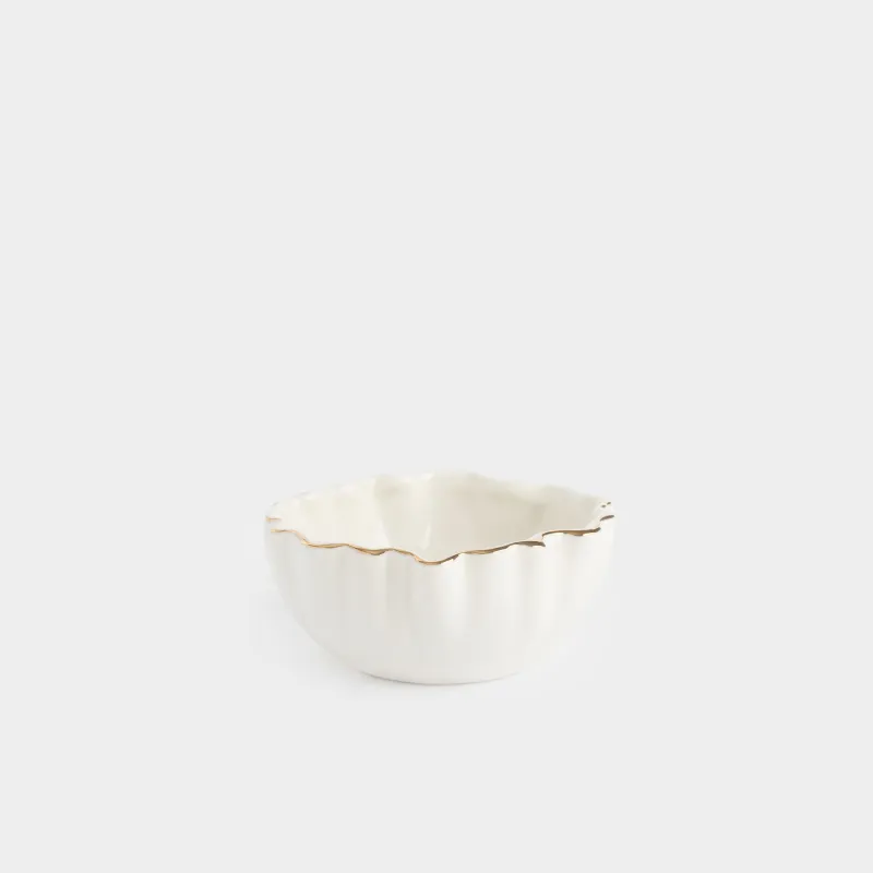 Салатник, 15х6 см, Мятый эффект, Crumple gold
