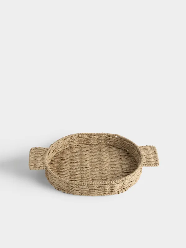 Поднос, 38х24 см, плетеный, с ручками, целлюлоза, овальный, Braided, image-1