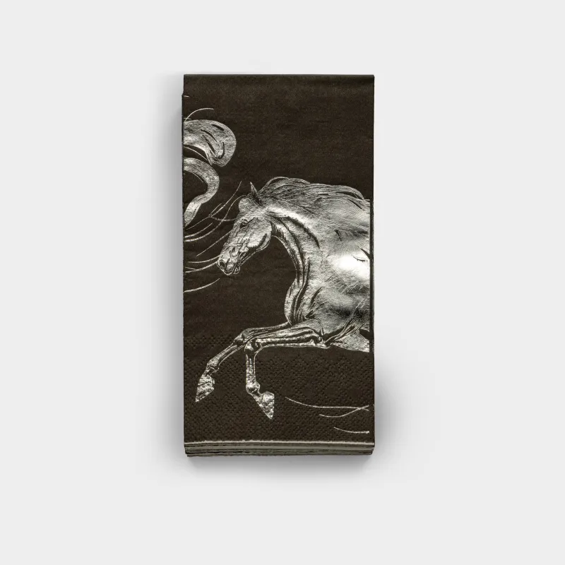 Салфетки бумажные, 33х33 см, 20 шт, Horse silver
