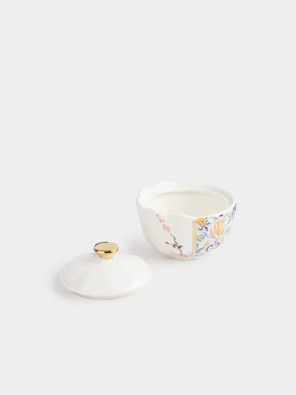 Қант ыдысы, 8 см, 160 мл, фарфор N, ақ және алтын, Кинцуги, Kintsugi, image-3