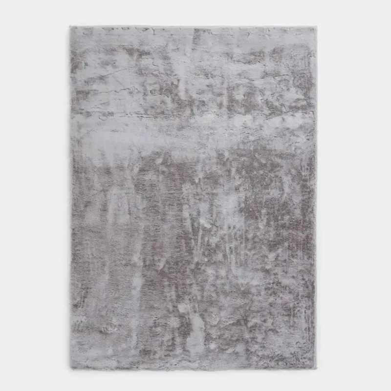 Кілем, 150х210 см, жасанды тері, ашық сұр, Monotone