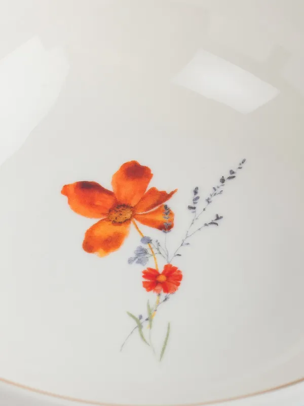 Кесе, 14х5 см, фарфор N, ақ, алтын жиектері бар, Дала гүлдері, Yarrow, image-3