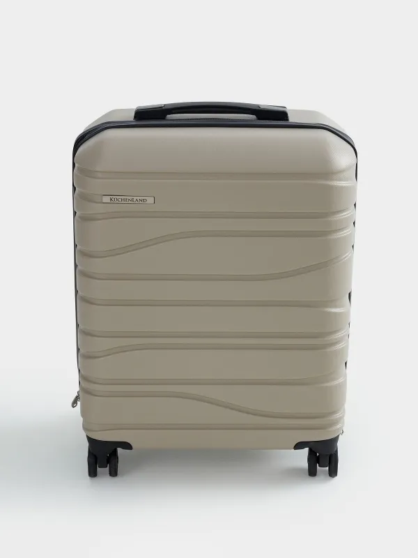 Чемодан S, 39х22х55 см, 2,7 кг, пластик, бежевый, Travel comfort, image-2