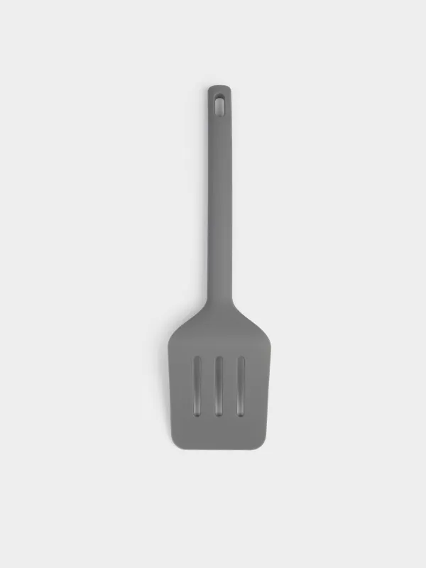 Лопатка, 30 см, с прорезями, силикон, серая, Grey steel, image-1