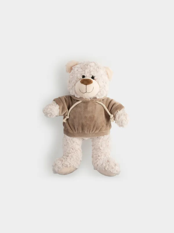 Игрушка, 35 см, мягкая, полиэстер, молочная, Медведь в худи, Bear, image-0