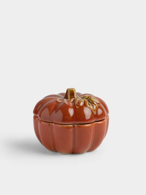 Сақтау ыдысы, 10х8 см, 160 мл, керамика K, қызғылт сары, Асқабақ, Autumn gourds, image-0