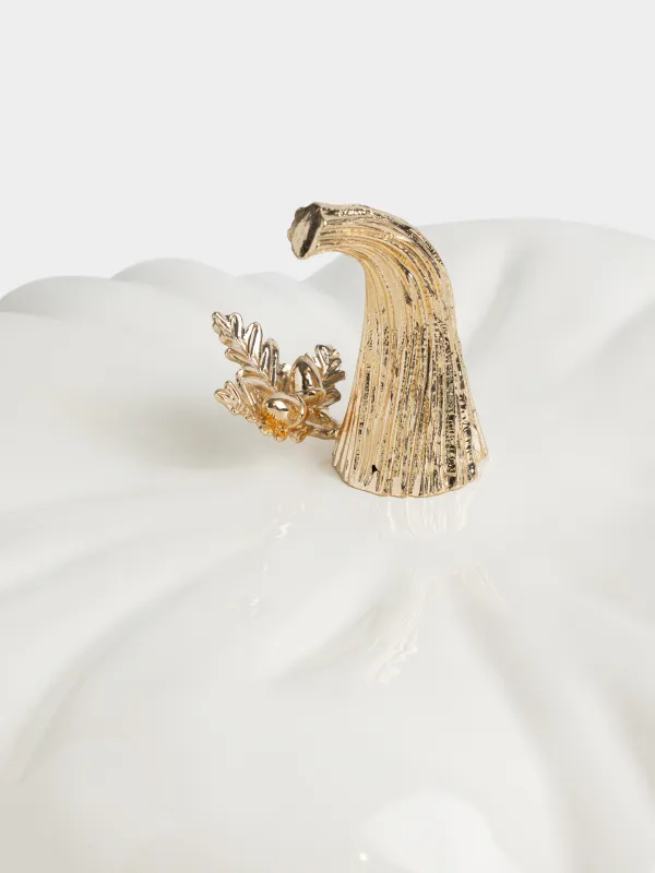 Казан, 24 см, 2,7 л, с крышкой, чугун, молочный, Тыква, Gourd, image-2