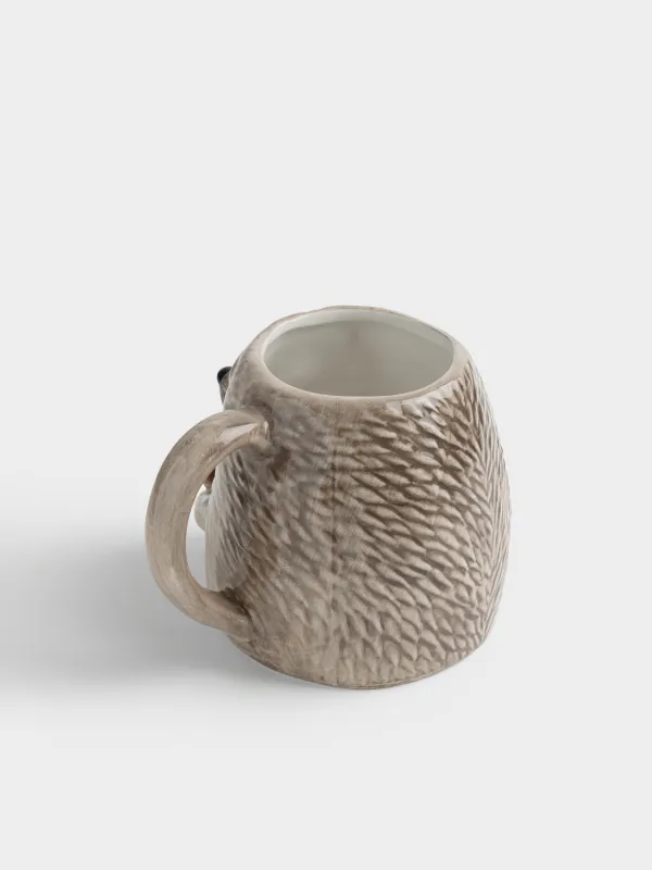 Кружка, 490 мл, керамика D, коричневая, Еж с грибом, Hedgehog, image-2