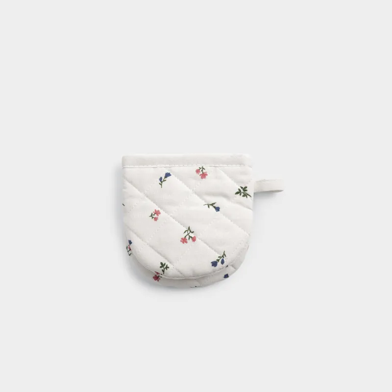 Прихватка, 13x13 см, двойная, хлопок, бежевая, Цветы, El flora