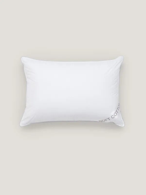 Жастық, 50х70 см, мақта/микрофибра, ақ, күміс жиектері бар, Soft cotton, image-2