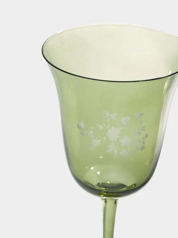 Бокал для вина, 350 мл, стекло, зеленый, Цветы, Lazio flower, image-1