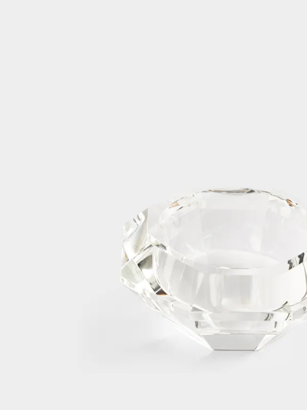 Шам ұстағыш, 7х3 см, шай шамына арналған, хрусталь шыны, Гауһар, Diamond, image-1