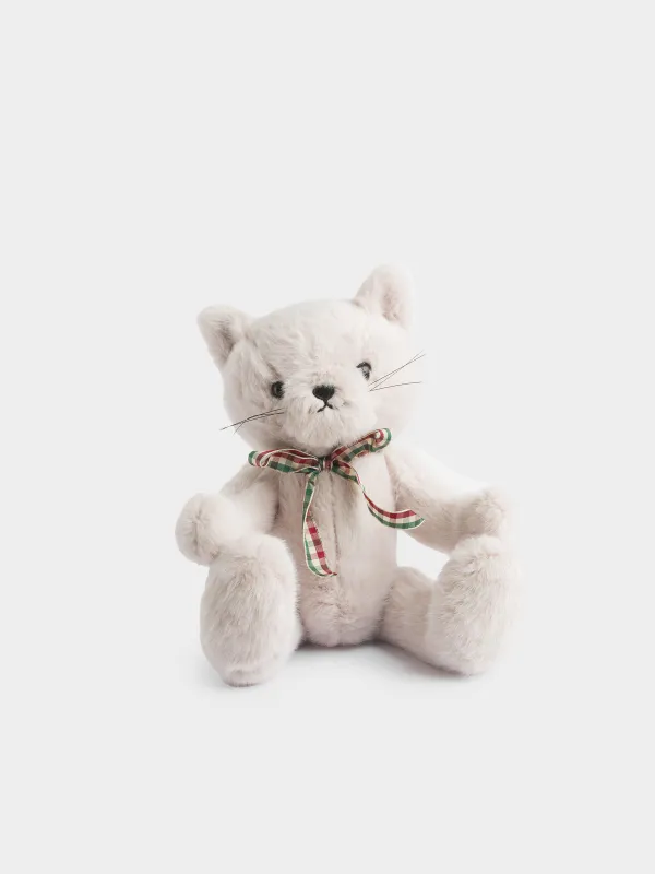 Игрушка, 35 см, мягкая, с подвижными лапами, полиэстер, бежевая, Кот, Cat, image-0