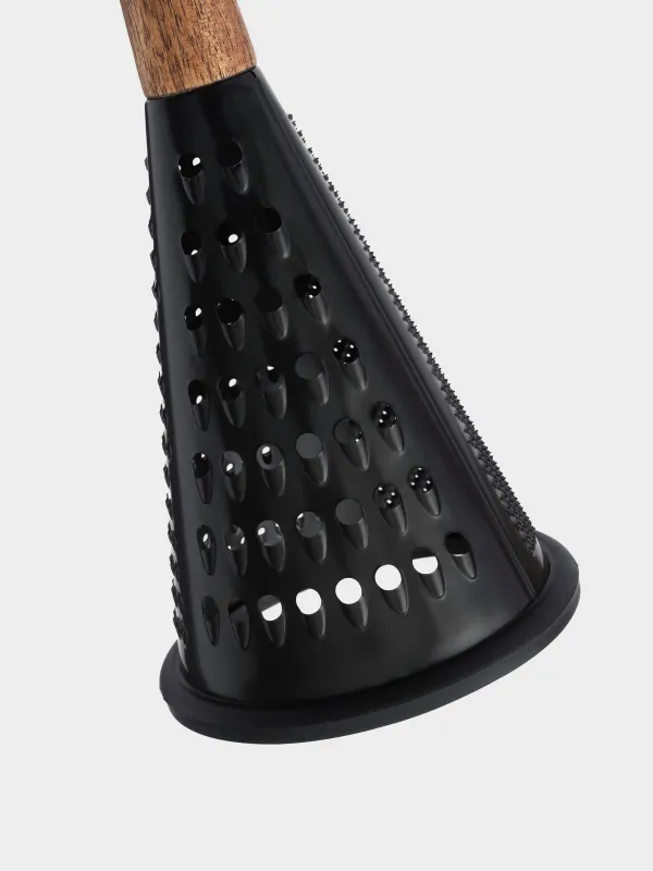 Үккіш, 25 см, болат / ағаш, дөңгелек, қара, Black style, image-1