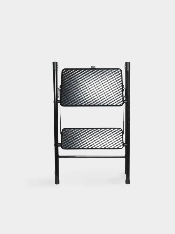 Стремянка, 63х47 см, 2 ступеньки, сталь/пластик, черная, Compact black, image-2