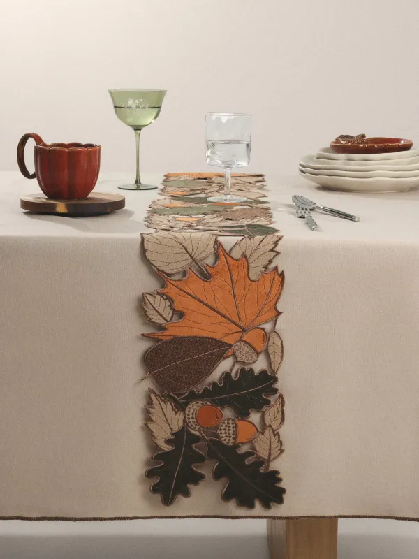 Дорожка настольная, песочная, Autumn leaf, image-3