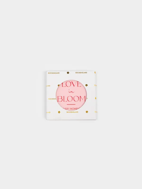 Саптыаяқ тұғыры, 11 см, дөңгелек, керамика/тығын, қызғылт, Love in bloom, Scroll, image-4