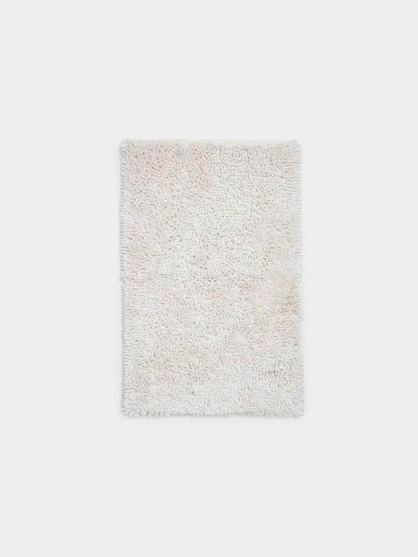 Кілем, 50х80 см, сырғанауға қарсы, полиэстер, сүт, Fluff, image-0
