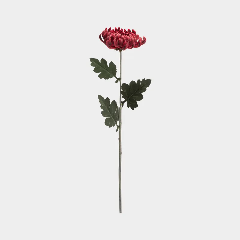 Цветок искусственный, 73 см, пластик/полиэстер, Красная хризантема, Flower garden