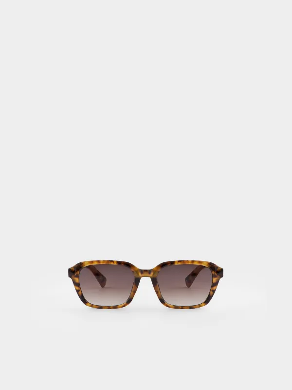 Очки солнцезащитные, пластик, прямоугольные, черепаховые, Eyewear, image-0