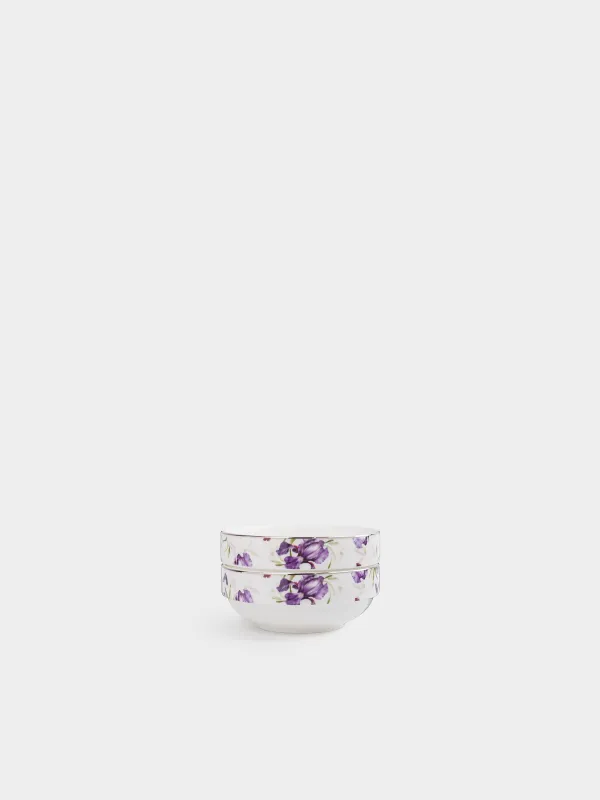 Кесе, 12х5 см, 2 дана, фарфор F, күміс жиегі бар, Құртқашаш, Antarctica Flowers, image-0
