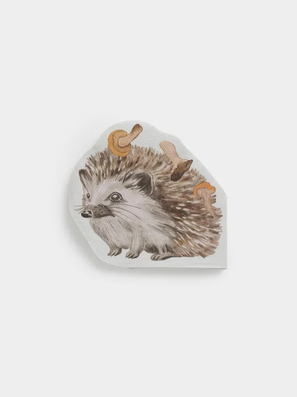Қағаз майлықтар, 33х31 см, 20 дана, пішінді, ақ, Кірпі, Forest hedgehog, image-0
