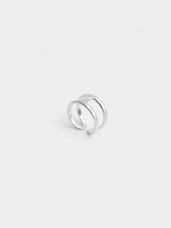 Сақина, 2 см, бірыңғай өлшем, металл, күміс, Jewelry, image-2
