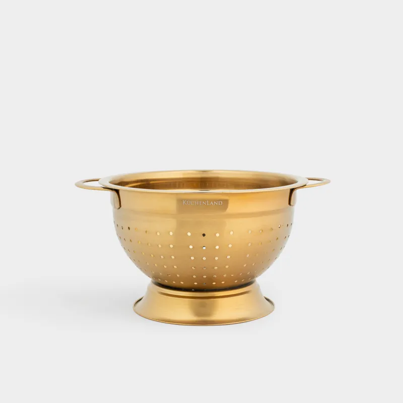 Дуршлаг, 22 см, екі тұтқасы бар, болат, алтын түстес, Classic gold